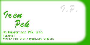 iren pek business card